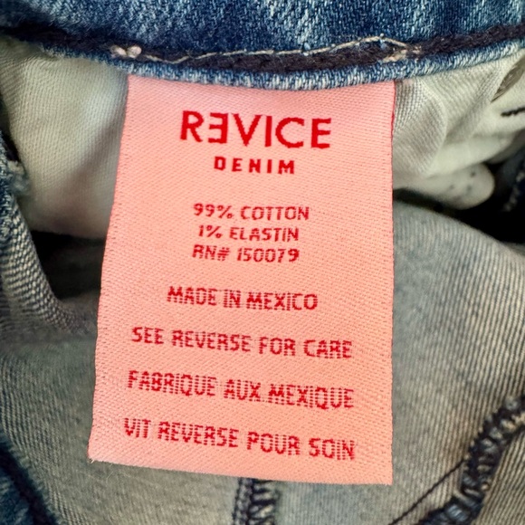 REVICE Blue Flare Wide Leg Jeans Star Butt American Flag Stretch Size 26. - Picture 9 of 13